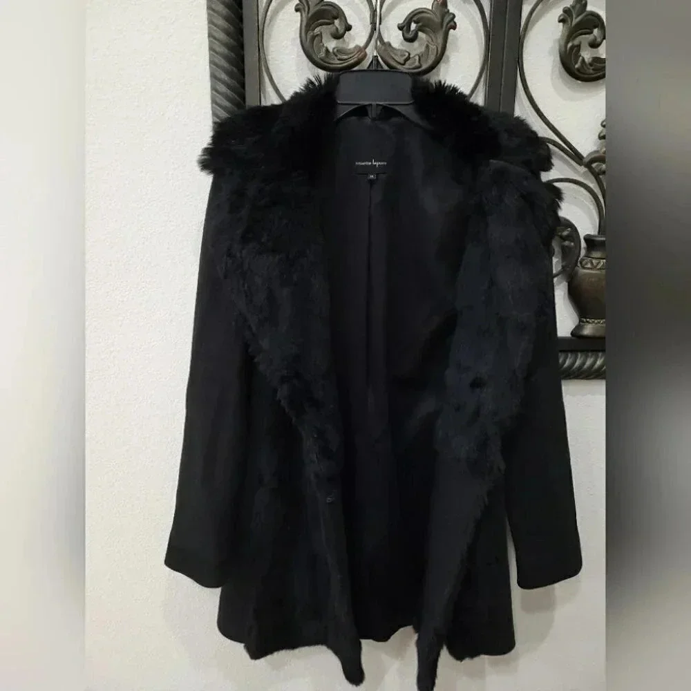 Nanette Lepore Luscious Rabbit Fur Knit Coat